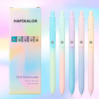 Gel Pens, Easter Basket Stuffers for Kids, Birthday Gifts for Women Teens, Preppy Stuff, Black Ink Pens for Journaling Note Taking, Valentines Gifts for 4-12 Year Old Girl (10 Pcs Gradient)