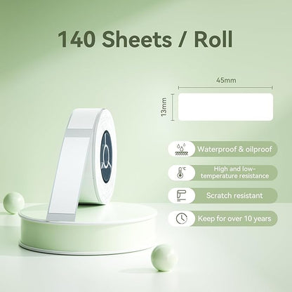 NIIMBOT Plant Labels 13×45mm (0.51'' x 1.77''), Only for B18 Label Maker, Suitable for Outdoor Indoor Plant Potted Tag, PET Material, Long Storage, Waterproof and High-Temperature Resistance, White