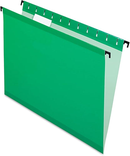 Pendaflex SureHook Reinforced Hanging Folders, Letter Size, Bright Green, 20 per Box (6152 1/5 BGR)