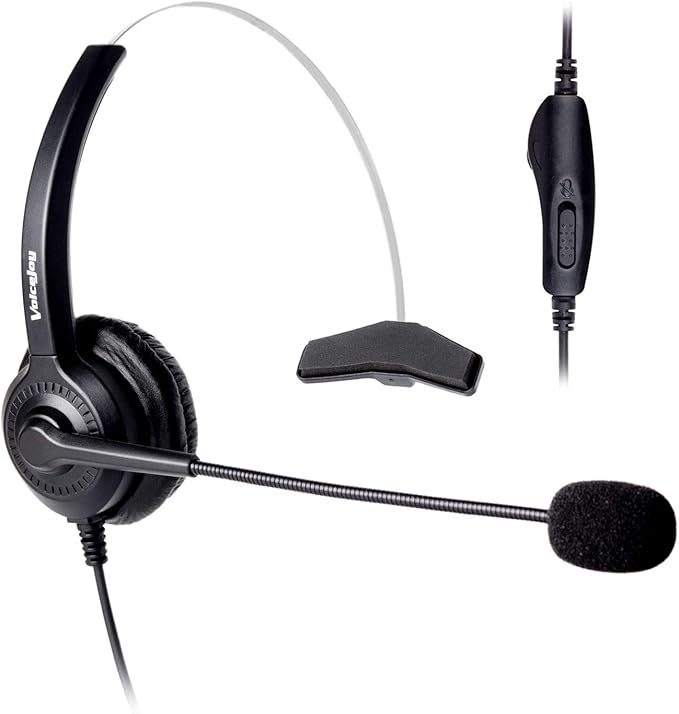 Headset Headphones + Adjustable Volume + Mute Control for Cisco IP Telephone 7940 7970 8841 8851 8861 8941 8945 8961 9951 9971 and All Series