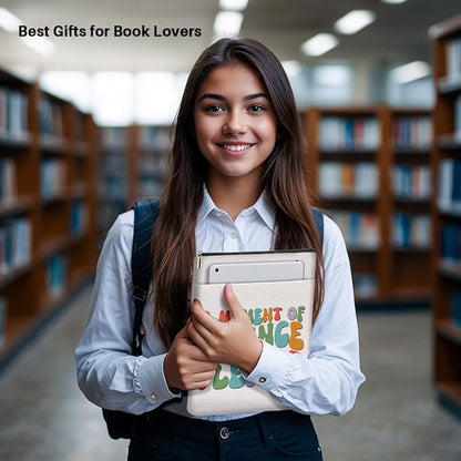 Book Themed Gifts Waterproof Book Sleeve Book Pouch Funny Reading Gifts Science Teacher Gifts for Women Readers Book Covers for Paperbacks Book Accessories Book Protector with Zipper and Front Pocket