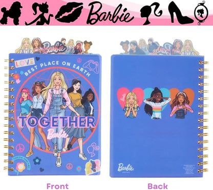 Innovative Designs Barbie Tab Journal Notebook, Spiral Bound, 96 Lined Pages, 8 x 7 inches, Purple