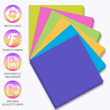 Zubebe 12 Pads 11 x 11 Inch Large Sticky Notes Jumbo Bright Colors Sticky Notepads Self Stick Note Square Memo Post Stickies for Office School, 25 Sheets/pad (Stylish Color)