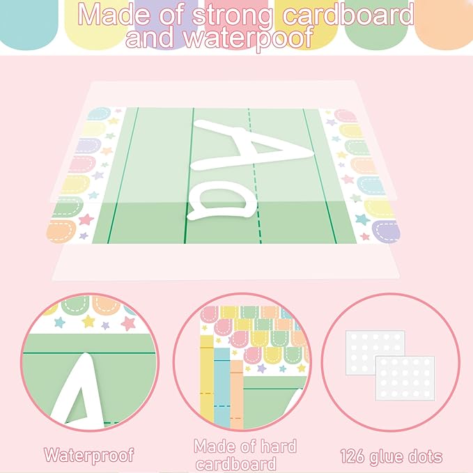 Bulletin Board Letters - ABC Alphabet Poster Classroom Decorating Set Toddler English Poster Kindergarten Elementary Classroom Nursery Home Wall Decoration（Soft Tones）