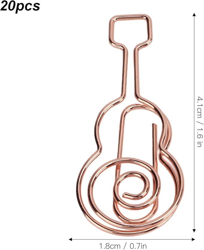 Shaped Paper Clips, Cute Guitar Shaped Paper Clips Notebook Metal Material for