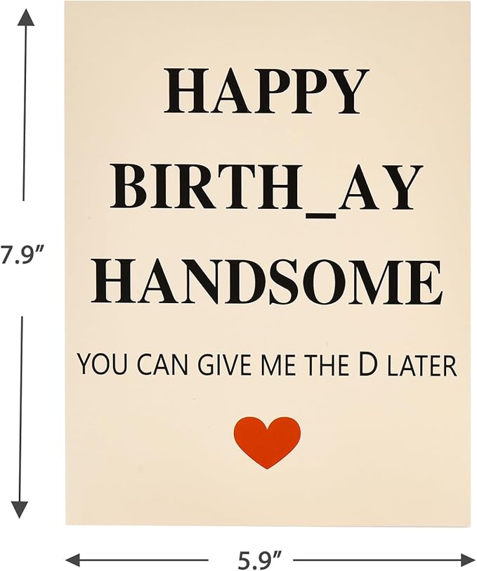 Funny Birthday Card for Men, Sweet Birthday Cards for Husband, Romantic Happy Birthday Card for Boyfriend, Sweetheart Birthday Greeting Love Card Gifts for Him