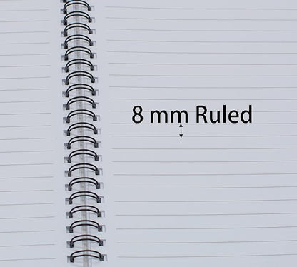 Yansanido Spiral Notebook, 4 Pcs A5 Cherry Design Hardcover 8mm Ruled 4 Color 80 Sheets -160 Pages Journals for Study and Notes (Cherry)