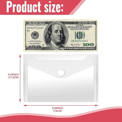 Vmiapxo 40 Pack Stamp and Die Storage Pockets, Reusable Small Plastic Envelopes Waterproof Sticker Organizer Receipt Holder Photo Storage Folders (4" x 6")