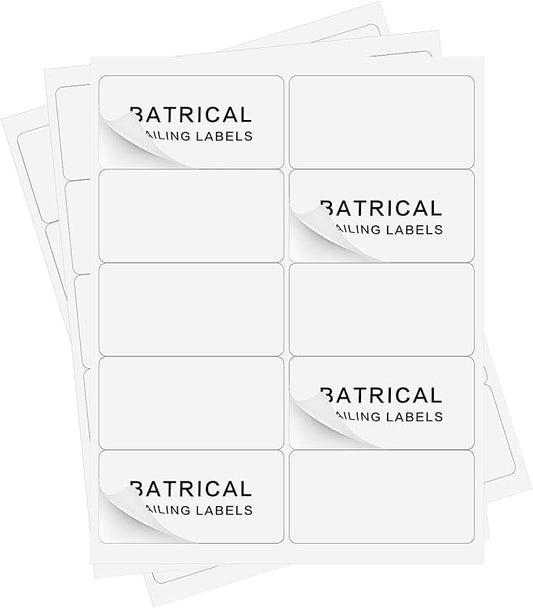2"×4" shipping labels 1000 labels sticker paper for Laser/Ink Jet Printer mailing labels 8.5"×11" white 10 per sheet