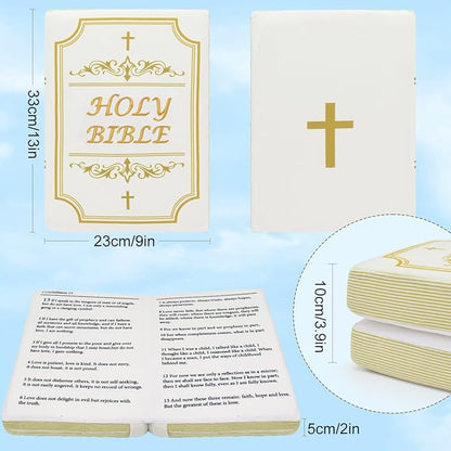 Bible Pillow Book Plush That Opens Christian Holy Bible Stuff Religious Party Favors Gifts for Kids for Christening Easter