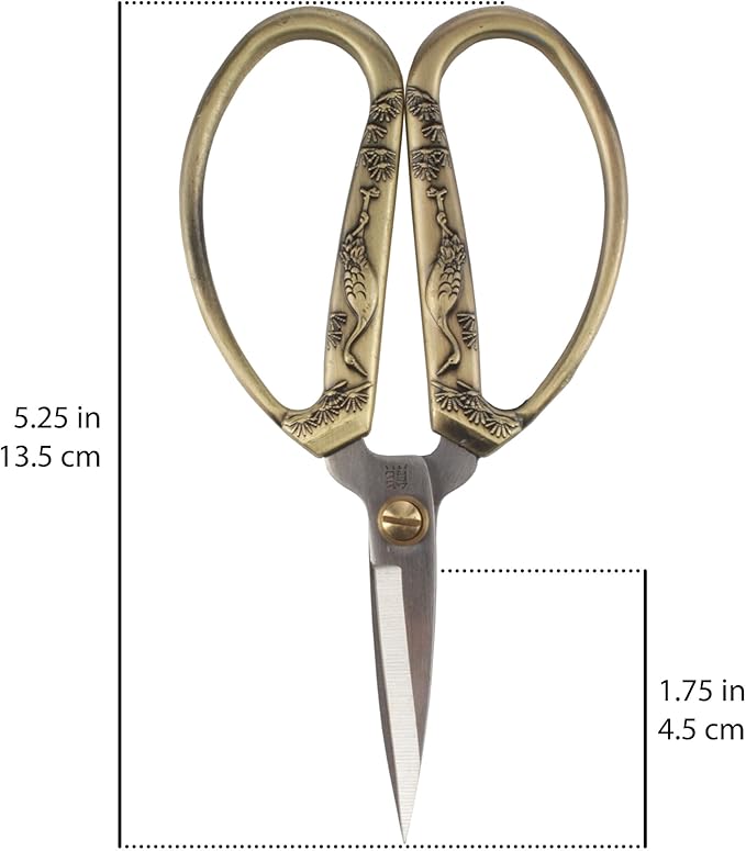JubileeYarn Crane Motif Small Embroidery Craft Scissors - Bronze - 10 Scissors