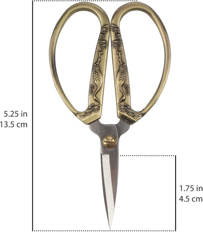 JubileeYarn Crane Motif Small Embroidery Craft Scissors - Bronze - 10 Scissors