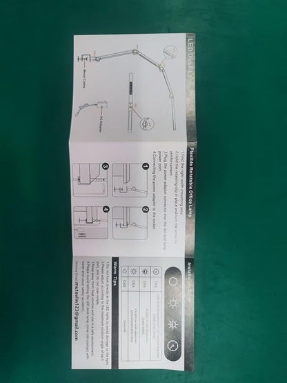 LED Desk Lamp with Clamp,Adjustable Swing Arm Desk Lamps for Home Office,24W Super Bright Auto Dimming Desk Lamp 3500-6000 Dimmable Temperature Control LED Desk Lamp
