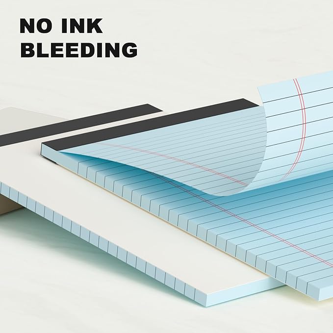 5pcs Small Note Pad 5x8 Notebook College Ruled Color Legal Pads Paper Notepads 5 Pack Study Back Writing Pads 5 x 8 Legal Pads Perforated Narrow Ruled Pads of Paper (Multicolor)