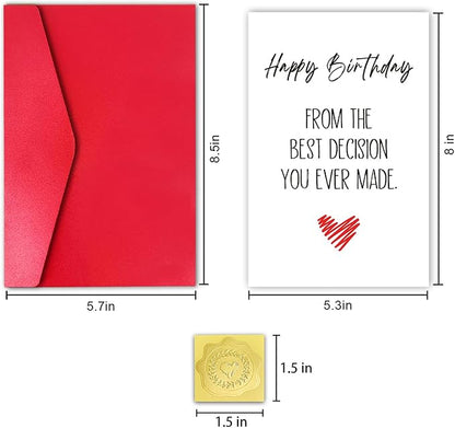 Happy Birthday Card for Boyfriend Husband, Funny Birthday Card for Him Men, Best Decision You Ever Made Birthday Gift