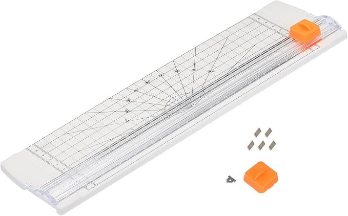 PATIKIL 12 Inch Paper Trimmer, A4 Size Portable Paper Cutter Slicer Scrapbooking Tool with Cutter Head Blade for Craft Paper Photo Cardstock, White