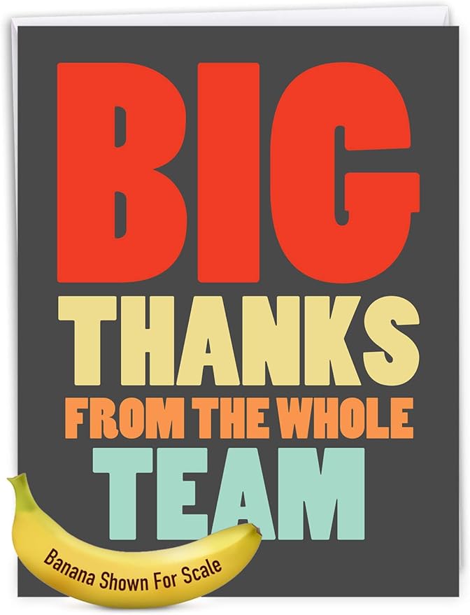 NobleWorks - Coach Thank You Greeting Card with Envelope Group, Coworker, Gang (Big 8.5 x 11 Inch) Big Thanks From The TeamJ6884TYG-US