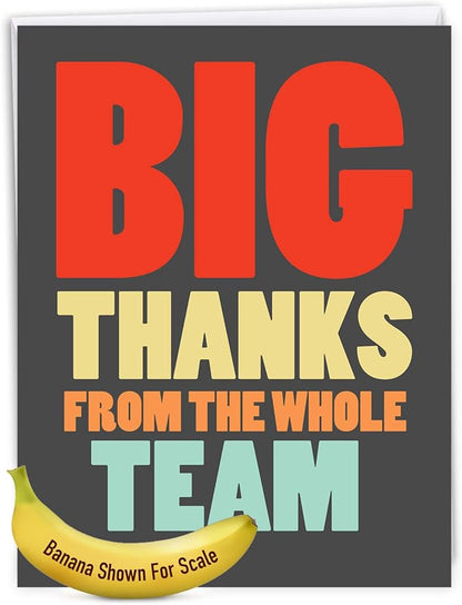 NobleWorks - Coach Thank You Greeting Card with Envelope Group, Coworker, Gang (Big 8.5 x 11 Inch) Big Thanks From The TeamJ6884TYG-US