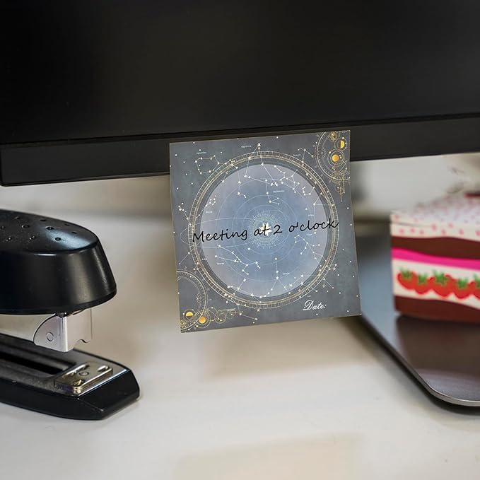 Post it Notes 3x3 Cute and Aesthetic Sticky Notes Planner Notepad - 450 Sheets - Desk Accessories for School, Office, and Home - Ideal Gifts for Teachers, Women, and Coworkers (Astrology Fantasy)