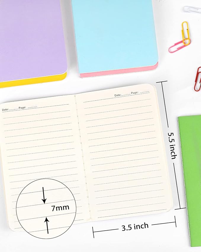 Small Lined Notepads Bulk 36 Pack Mini Pocket Notebooks Journal Set Colorful Cover Notebooks for Kids 3.5 x 5.5 Inches, 30 Sheets/60 Pages