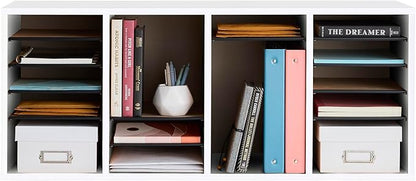 Safco Wooden Paper and Mail Organizer for Home Office and Classroom, Adjustable Shelves and Stackable