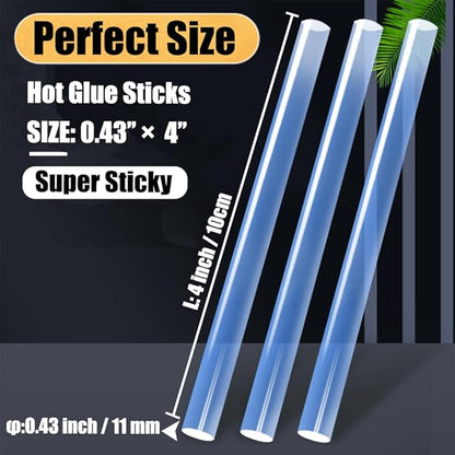 MONVICT Hot Glue Sticks, Pack of 100 (2.2 lb) 4"Long 0.43" Diameter Full-Size Hot Glue Gun Sticks Art Glues Pastes Hot Melt Sticks for Most Large Glue Guns, Clear Glue Sticks for DIY, Arts & Crafts