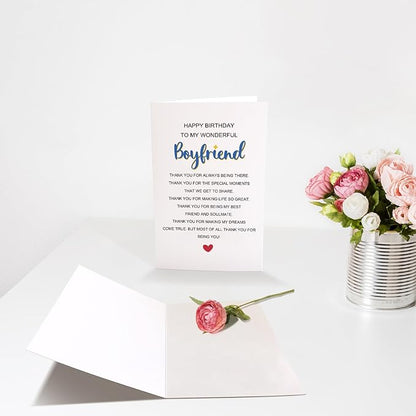 Chenive Romantic Poem Birthday Card for Boyfriend