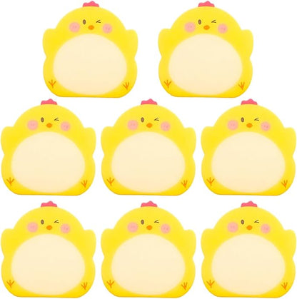 Cute 8 Packs Kawaii Chick Sticky Notes, Aesthetic Sticky Notes Set, Cartoon Inspirational Sticky Notes, Animals Shape Markers, Cute Anime Sticky Note Tabs for Office School Creative Gifts