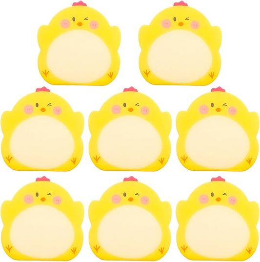 Cute 8 Packs Kawaii Chick Sticky Notes, Aesthetic Sticky Notes Set, Cartoon Inspirational Sticky Notes, Animals Shape Markers, Cute Anime Sticky Note Tabs for Office School Creative Gifts