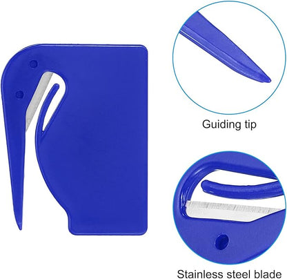 PATIKIL Letter Opener Envelope Slitter, 8 Pcs Mail Slitter with Razor Safe Mail Opener for Envelope Paper Package Open for Home, Office Blue