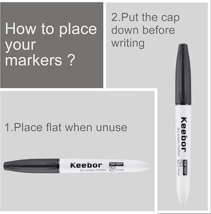 Chisel Tip Dry Erase Markers, 72 Pack Black Marker, Low-Odor White Board Markers, Office & School Supplies