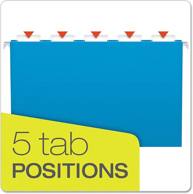 Pendaflex Recycled Hanging Folders, Legal Size, Assorted Colors, 1/5 Cut, 25/BX (81632)