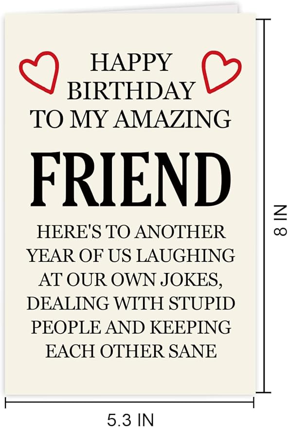 Best Friend Birthday Card, Bestie Birthday Card, Friendship Card for Birthday, Funny Birthday Card for Bestie BFF, Best Friend Birthday Gifts for Bestie Women Brother Him, Birthday Card Sister Brother