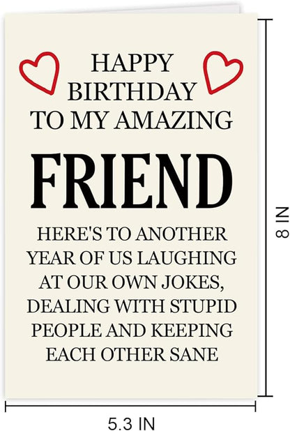Best Friend Birthday Card, Bestie Birthday Card, Friendship Card for Birthday, Funny Birthday Card for Bestie BFF, Best Friend Birthday Gifts for Bestie Women Brother Him, Birthday Card Sister Brother