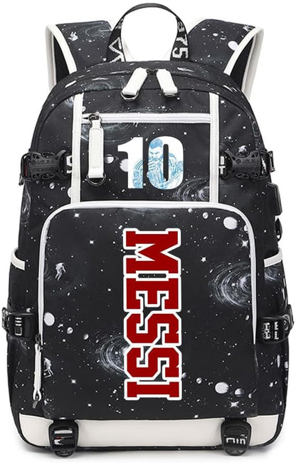 Soccer Superstar M-essi 10 Multifunctional Laptop Backpack Teenage Travel Backpack Fans Schoolbag (H2)