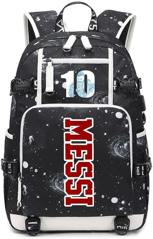 Soccer Superstar M-essi 10 Multifunctional Laptop Backpack Teenage Travel Backpack Fans Schoolbag (H2)