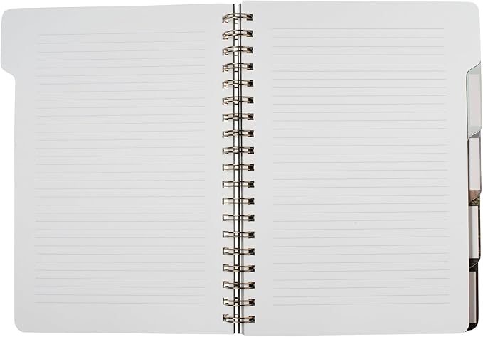 Fringe Studio Large Tab Notebook,Naturalist Notes, Flexible Paperback Cover, 5 Subject/Die-Cut Dividers, 7.25" X 10", 180 Lined Pages, Multicolor (343PA003FSC)