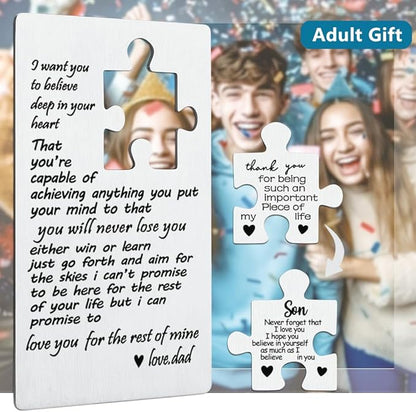 llxxeyopqdxz Wallet Card Insert for Son from Dad, Inspirational Gift for Son from Dad, College Graduation Gifts for Son, Happy Birthday Son Card from Dad, Cute Wallet Card Gift for Son,(46)