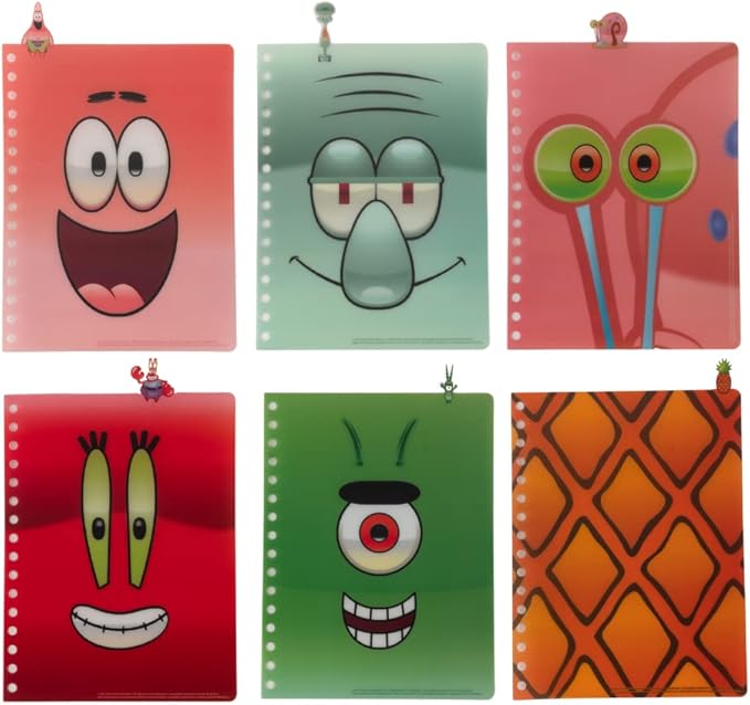 Innovative Designs Nickelodeon Spongebob Squarepants Tab Journal Notebook, Spiral Bound, 144 Lined Pages, 8 x 7 inches