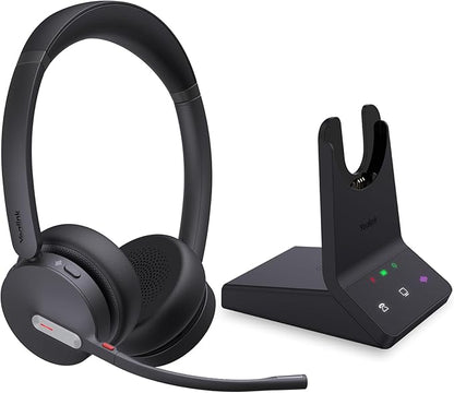 Yealink WH64 Dual UC DECT & Bluetooth Wireless Headset, 606ft Range,Zoom,Skype Certified,On Ear Work Wired Headphone with 3X Noise Cancelling Mic, 32 Talk Time, Office Desk IP Phone, PC,Computer