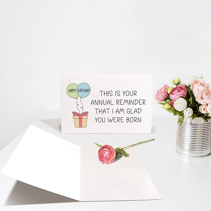 Chenive Funny Birthday Card for Sister Brother, Humorous Birthday Card for Friend, Happy Birthday Card for Him Her, This Is Your Annual Reminder Card