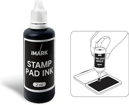 iMARK Premium Refill Ink for Self-Inking Stamps, Daters and Stamp Pads (2 oz, Black)