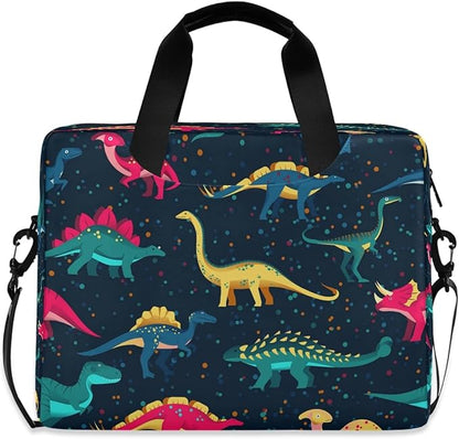 ALAZA Cute Dinosaurs Laptop Messenger Bag Case Sleeve Briefcase for Men Women, Multicolor