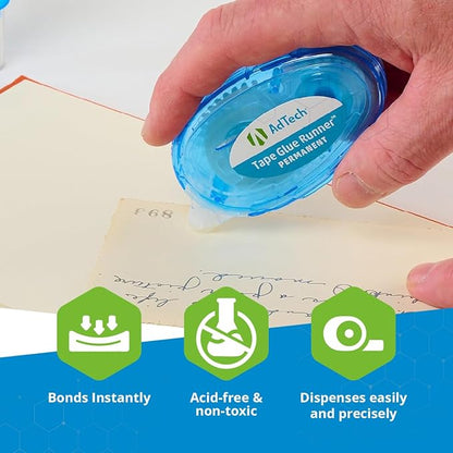 AdTech Glue Runner For Scrapbooking Supplies, case pack, Clear 4 Count (Pack of 12) cartridges,05603-CASE