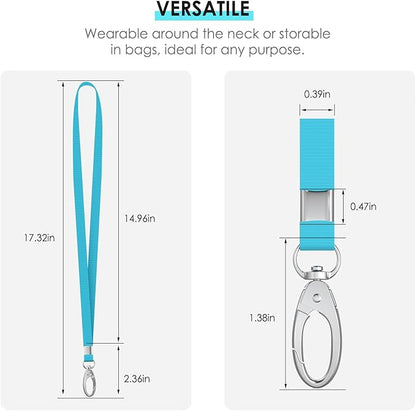 10 Pack Lanyards for ID Badges, Cruise Ship Cards, Keys, Keychain, Long-lasting Neck lanyard Strap with Clasp, Cruise Badge Key Lanyards for Men, Women, Teachers, Kids (Light Blue)