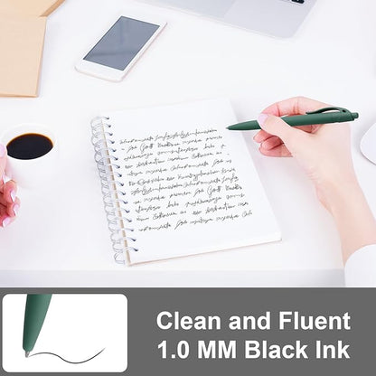 300 Pack Black Pens Bulk Retractable No Bleed Click Black Ink Smooth Writing Ballpoint Pens for School Office Supplies, 1.0mm