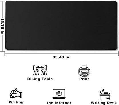 Large Mouse Pad, Desk Mat Large Office Desk Pad Gaming Mouse Pad with Stitched Edges, 35.4" x 15.7" Mousepad with Non-Slip Waterproof Rubber Base for PC Laptop Desk Home Office Accessories, Black