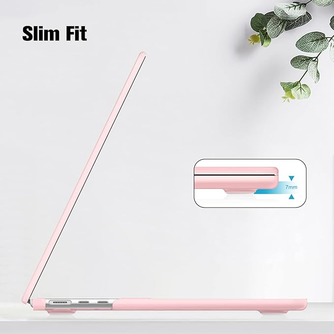 Fintie Case for MacBook Air 13.6 Inch A3113 A2681 (2022 2023 2024 Release) - Snap On Hard Shell Cover for MacBook Air 13.6" M2 M3 Chip with Liquid Retina Display and Touch ID (Crystal Pink)