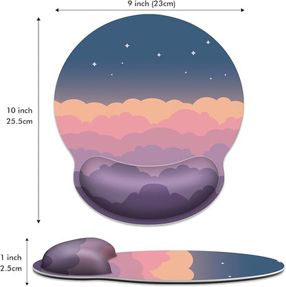 Ergonomic Mouse Pad with Wrist Support,Pink Rainbow Mouse Pad with Wrist Rest,Relieve Wrist Pain Mousepad Non-Slip Rubber Base,Cute Mouse Pads for Desk,Computers,Laptop,Office,Gaming,Accessories