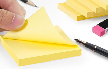 (24 Pads) Pop Up Sticky Notes 3x3 Refills, Canary Yellow Strong Adhesive Post, Suitable for Home, Office, School, Clean Removal